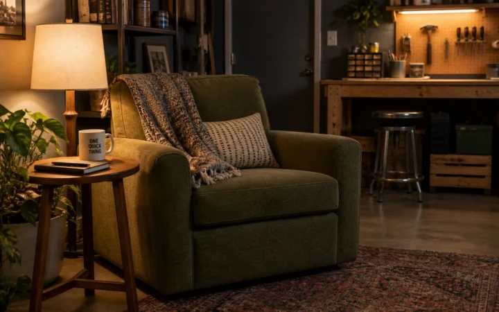 A Reading Corner That Can Leave When Work Starts